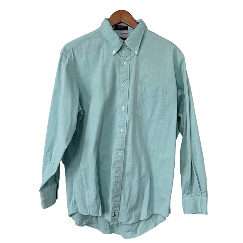 Nordstrom Classic Seafoam Green Button Down Shirt 16.5-33 Cotton